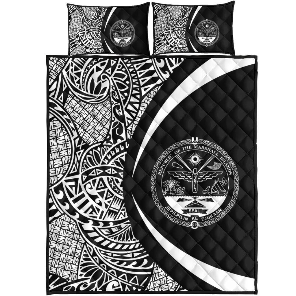 Marshall Islands Quilt Bed Set Lauhala White Circle Style