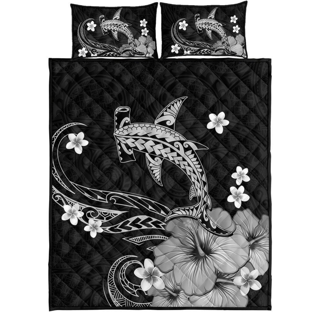 Hawaii Quilt Bed Set Shark Polynesia Tribal Tattoo