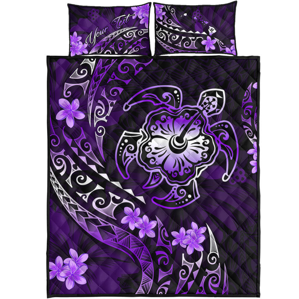 Hawaii Quilt Bed Set Custom Kanaka Maoli Map With Turtle Tribal Polynesia Tattoo Luxury Design