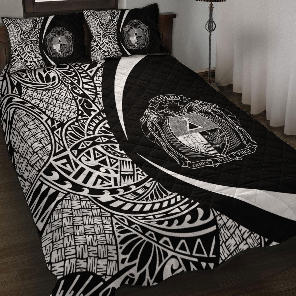 Nauru Quilt Bed Set Lauhala White Circle Style