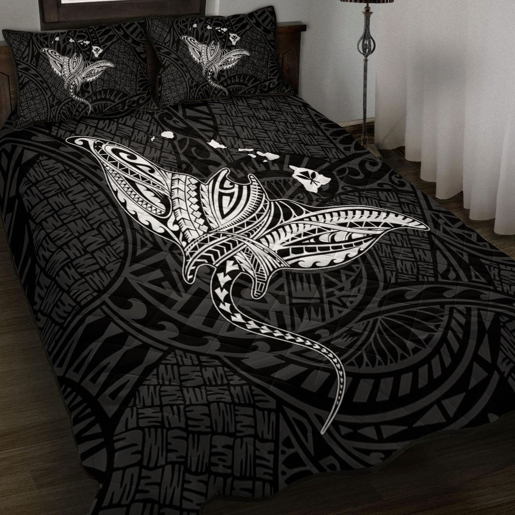 Hawaii Quilt Bed Set Hawaiian Map Polynesian Tribal Ray Tattoo