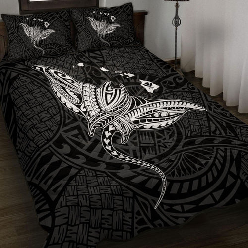 Hawaii Quilt Bed Set Hawaiian Map Polynesian Tribal Ray Tattoo