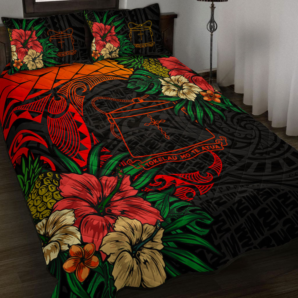 Tokelau Quilt Bed Set Polynesian Coat Of Arms Tropical