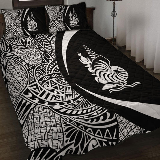 New Caledonia Quilt Bed Set Lauhala White Circle Style