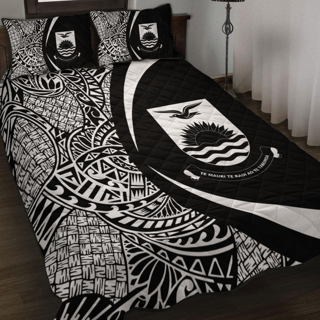 Kiribati Quilt Bed Set Lauhala White Circle Style