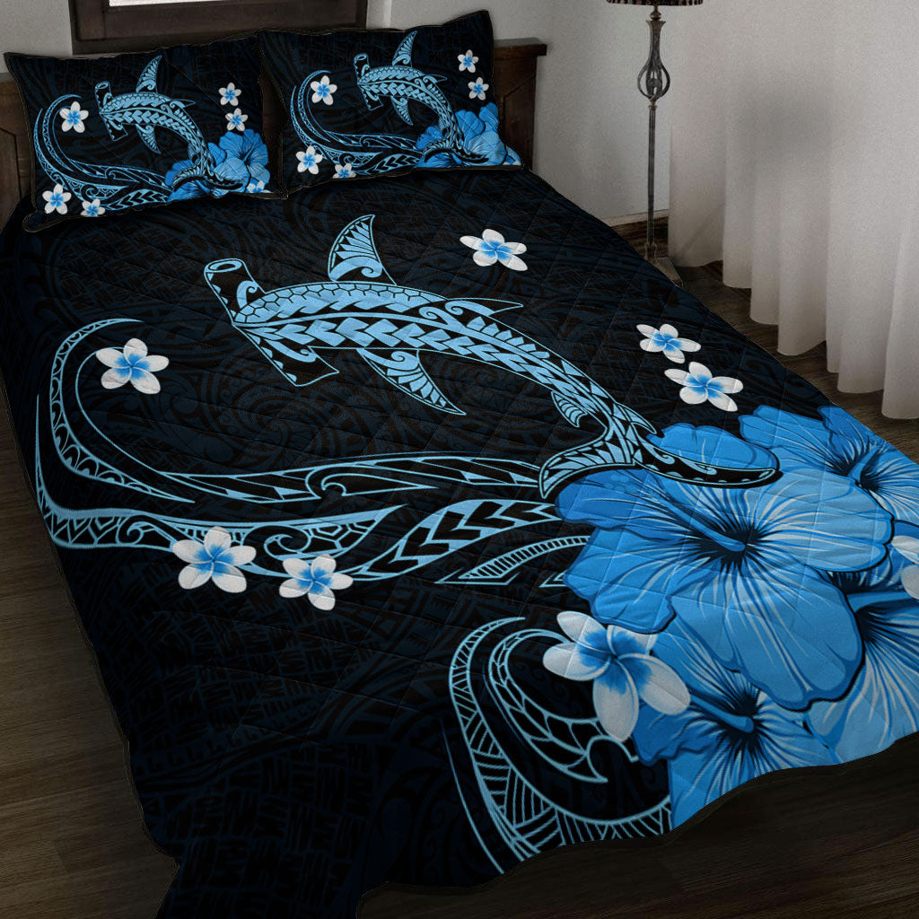 Hawaii Quilt Bed Set Shark Polynesia Tribal Tattoo