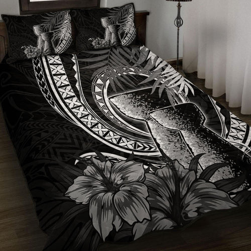 Guam Quilt Bed Set Tribal Latte Stone Tropical Style