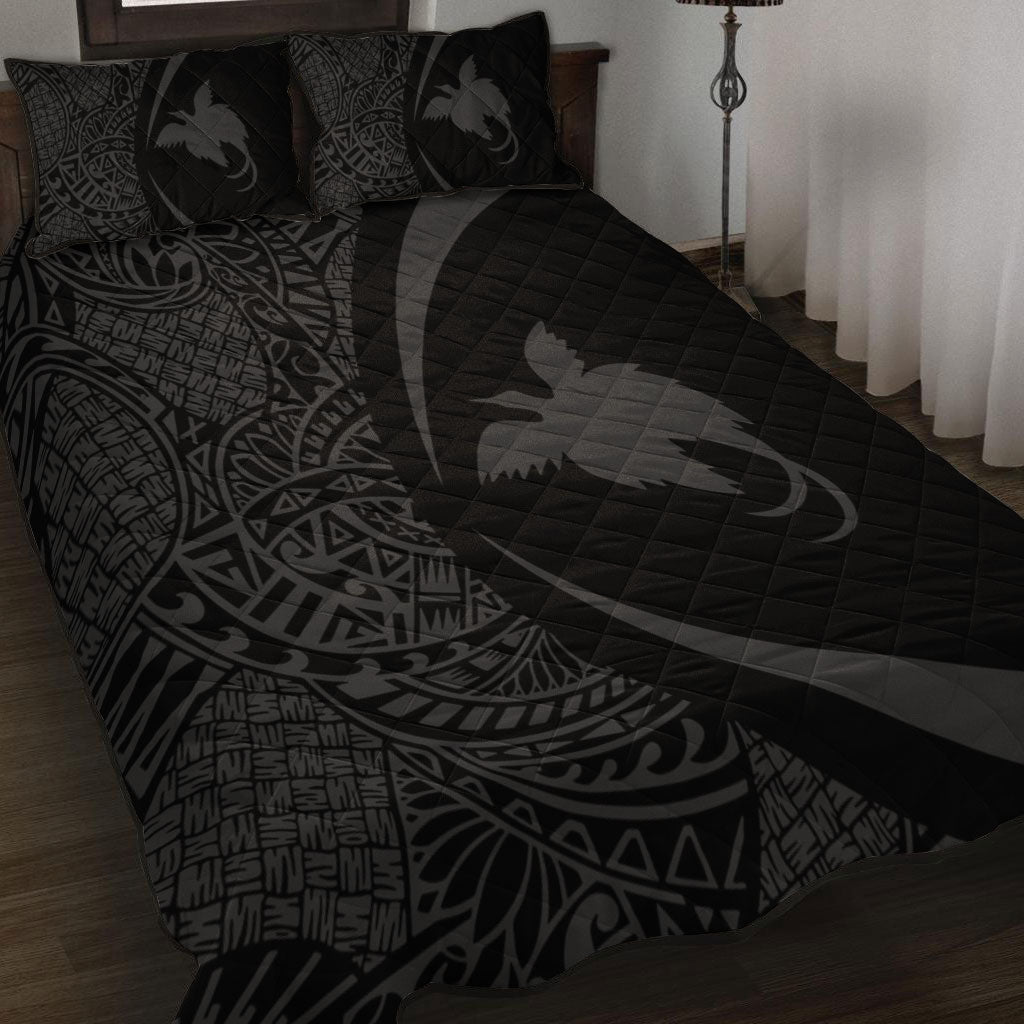 Papua New Guinea Quilt Bed Set Lauhala Gray Circle Style