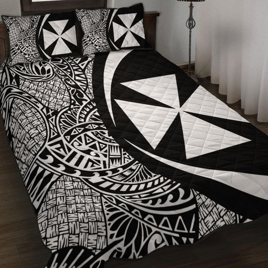 Wallis And Futuna Quilt Bed Set Lauhala White Circle Style