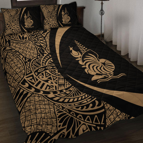 New Caledonia Quilt Bed Set Lauhala Gold Circle Style