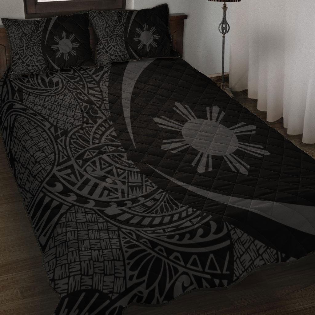 Philippines Filipinos Quilt Bed Set Lauhala Gray Circle Style