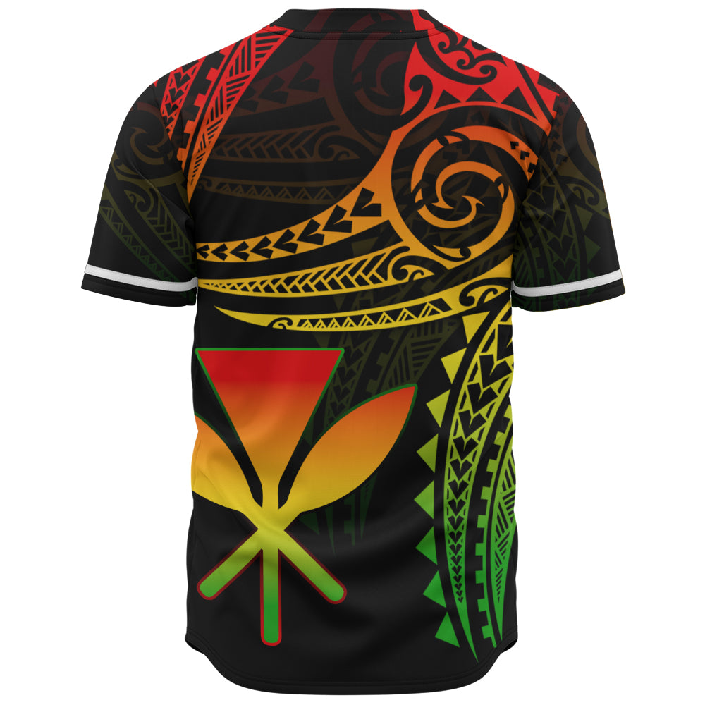 Hawaii Baseball Shirt Polynesian Flame Of Hawaii Style