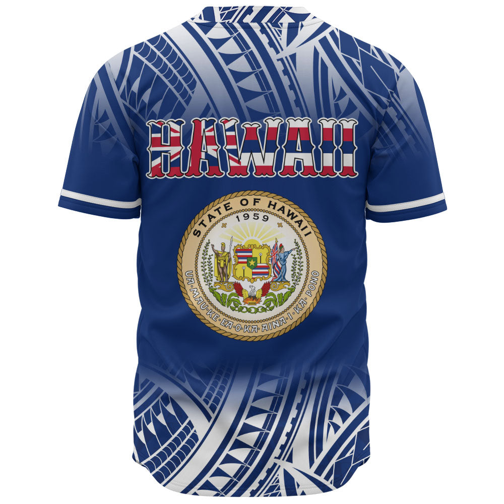 Hawaii Baseball Shirt Polynesian Tribal Aloha Hawaii Flag