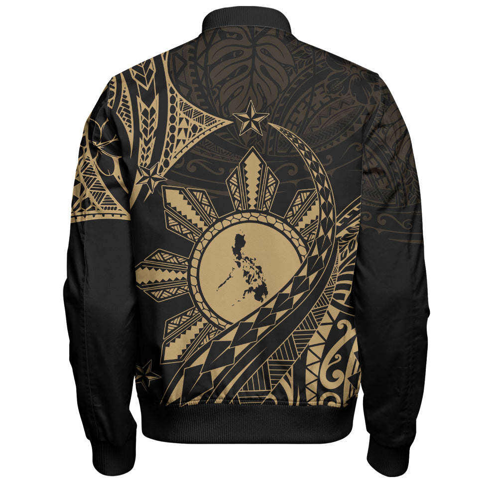 Philippines Filipinos Bomber Jacket Filipino Polynesia Star With Tribal Design