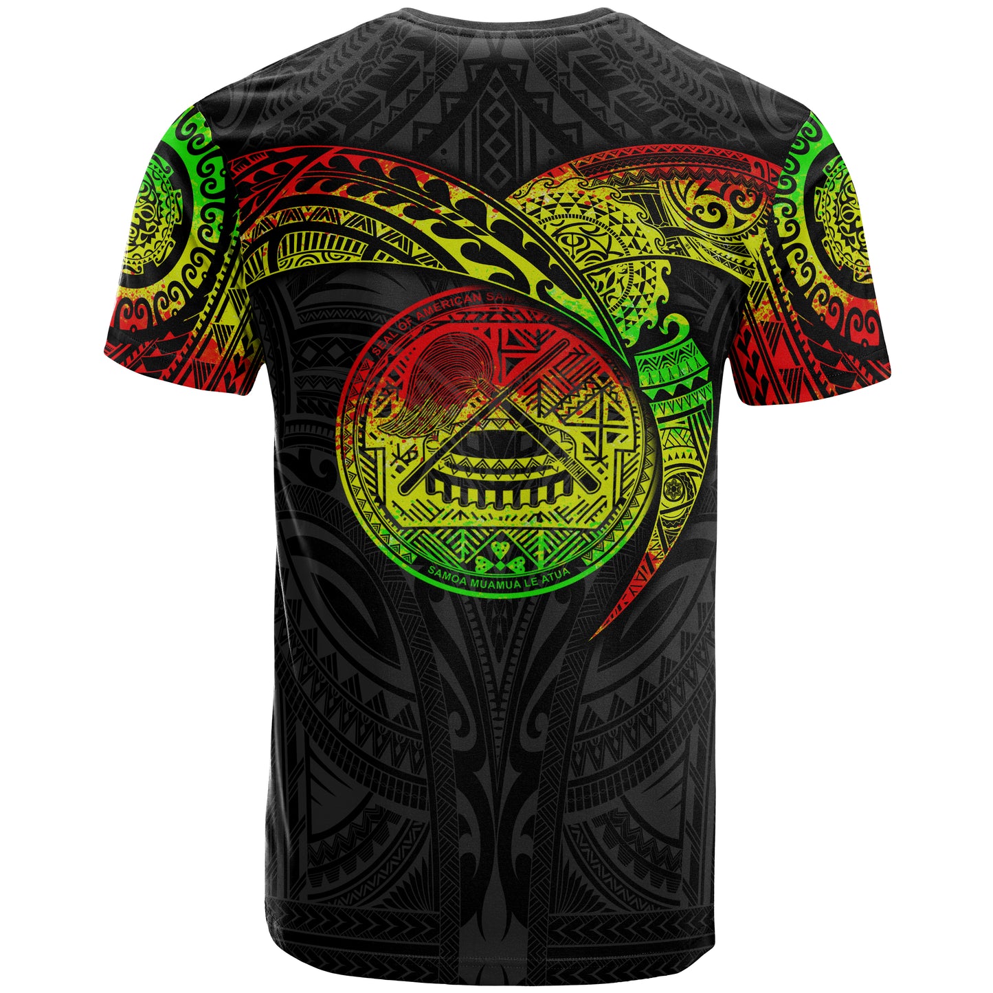 American Samoa Polynesian T-Shirt - Full Color Heart Shield