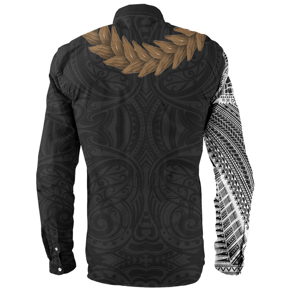Samoa Long Sleeve Shirt Tattoo Roman Reigns With Ula Fala Style Brown