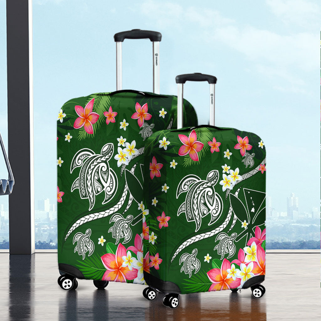 Hawaii Luggage Cover Aloha Island Turtle Plumeria Flower Tropical Fabric