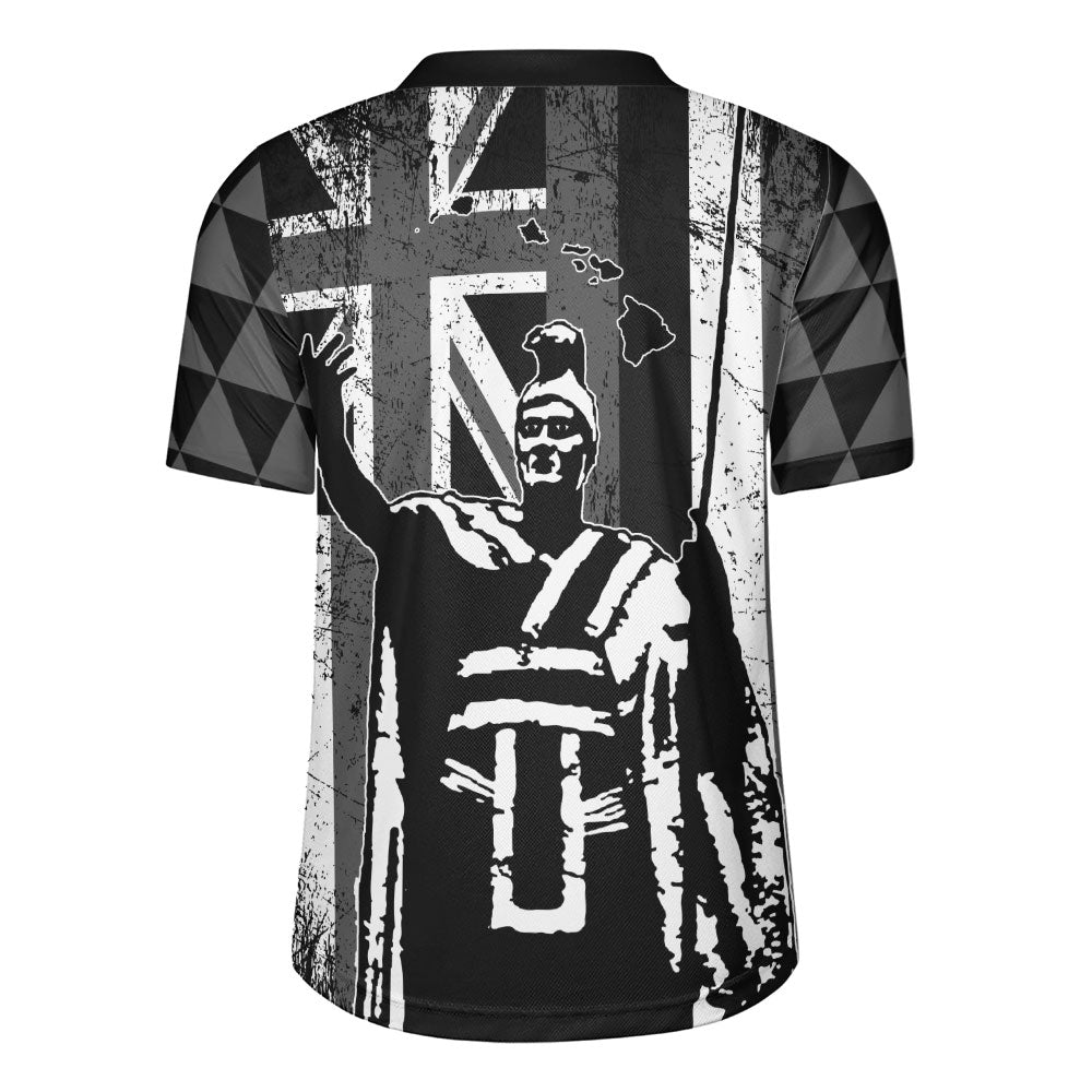 Hawaii Rugby Jersey King Kamehameha Flag Tribal Pride Black White