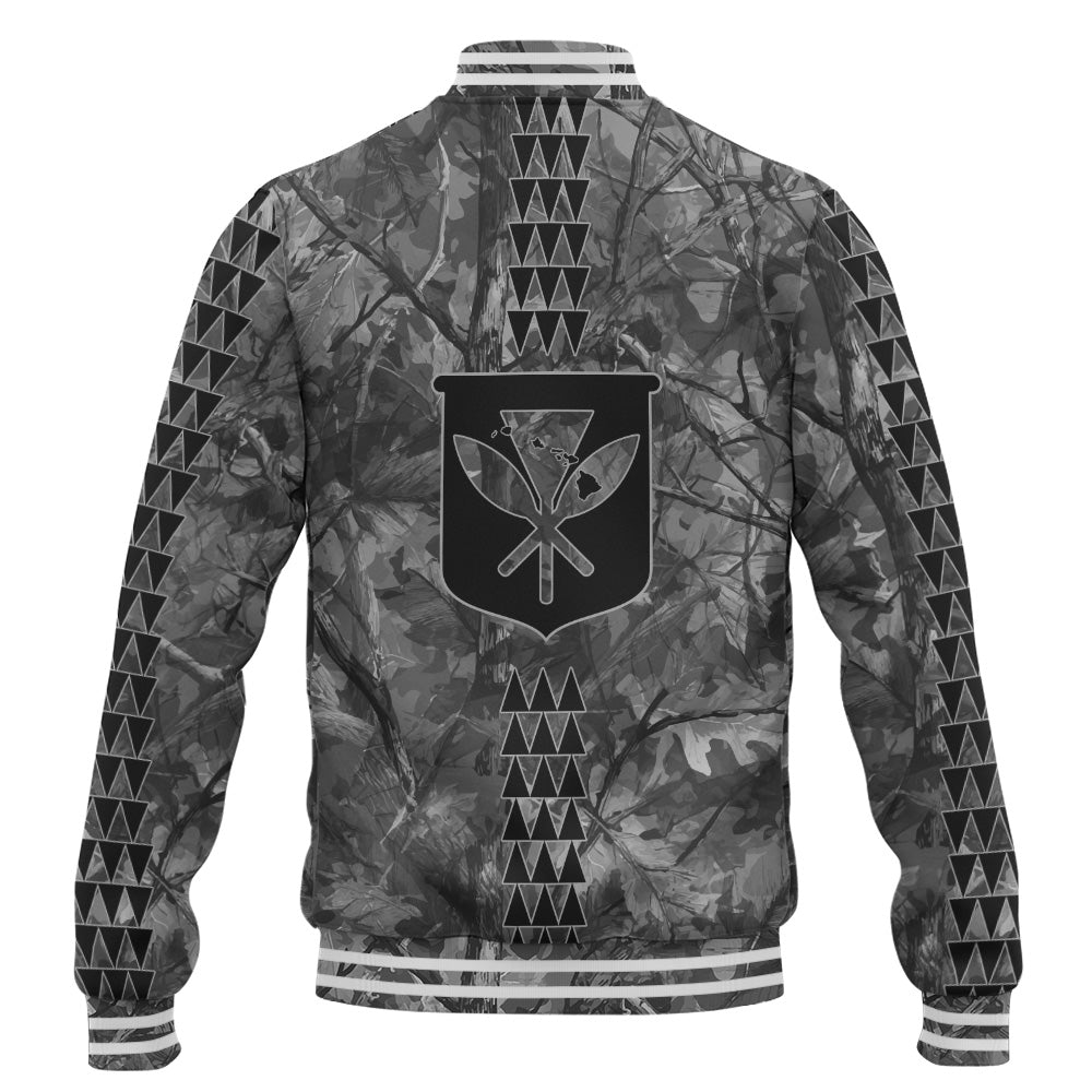 Hawaii Baseball Jacket Woodland Kanaka Camo Style