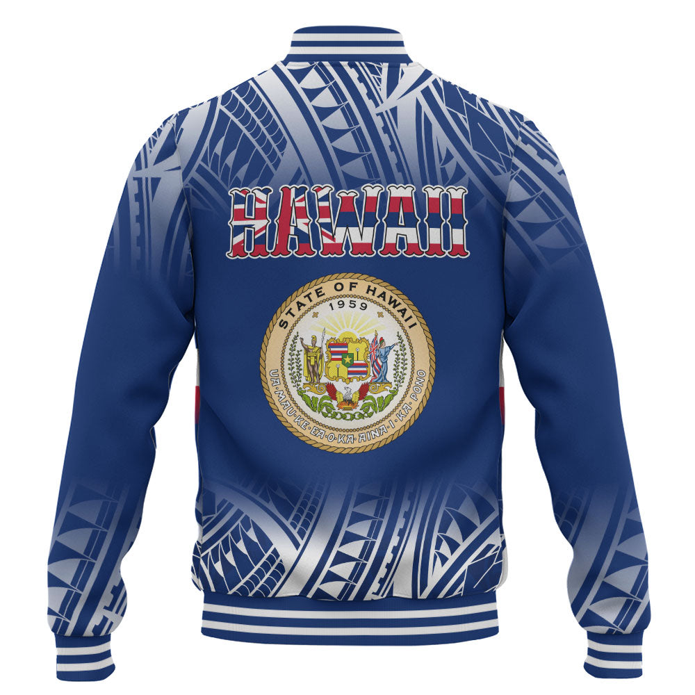 Hawaii Baseball Jacket Polynesian Tribal Aloha Hawaii Flag