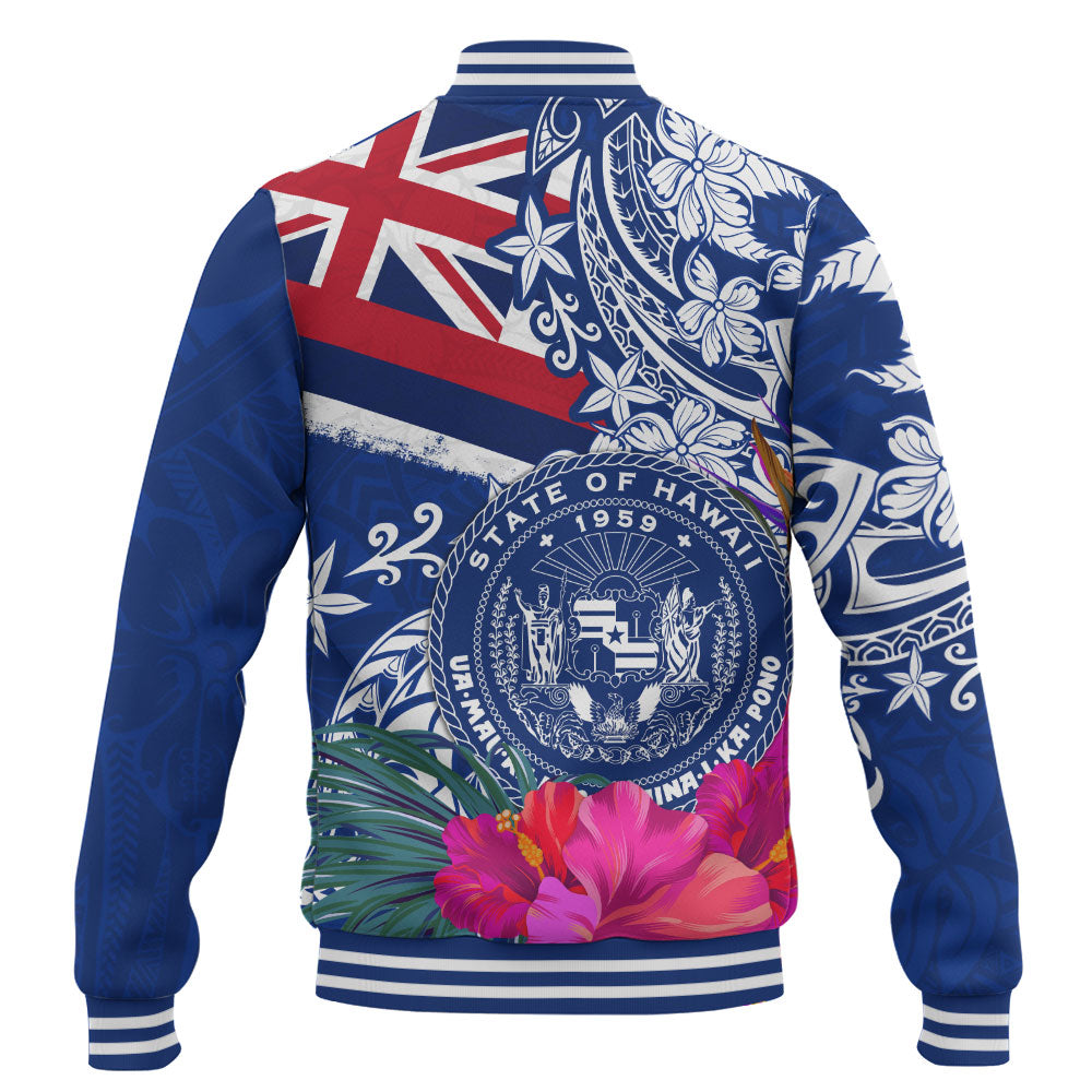 Hawaii Baseball Jacket Flag Tribal Tropical Style