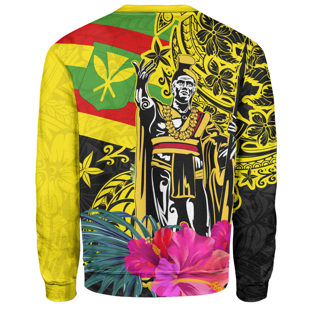 Hawaii Sweatshirt Kanaka Maoli King Flag Tribal Tropical Style