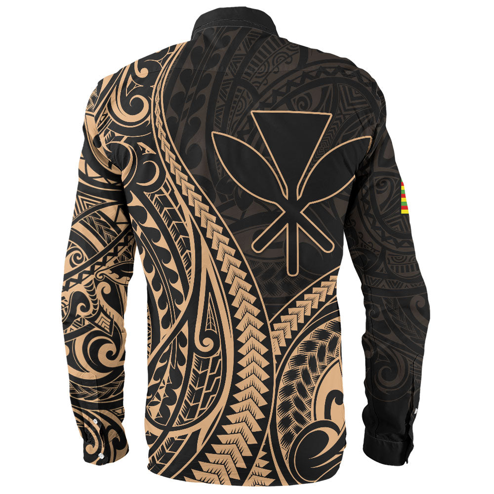 Hawaii Long Sleeve Shirt Polynesian Tribal Tattoo Island Spirit Style