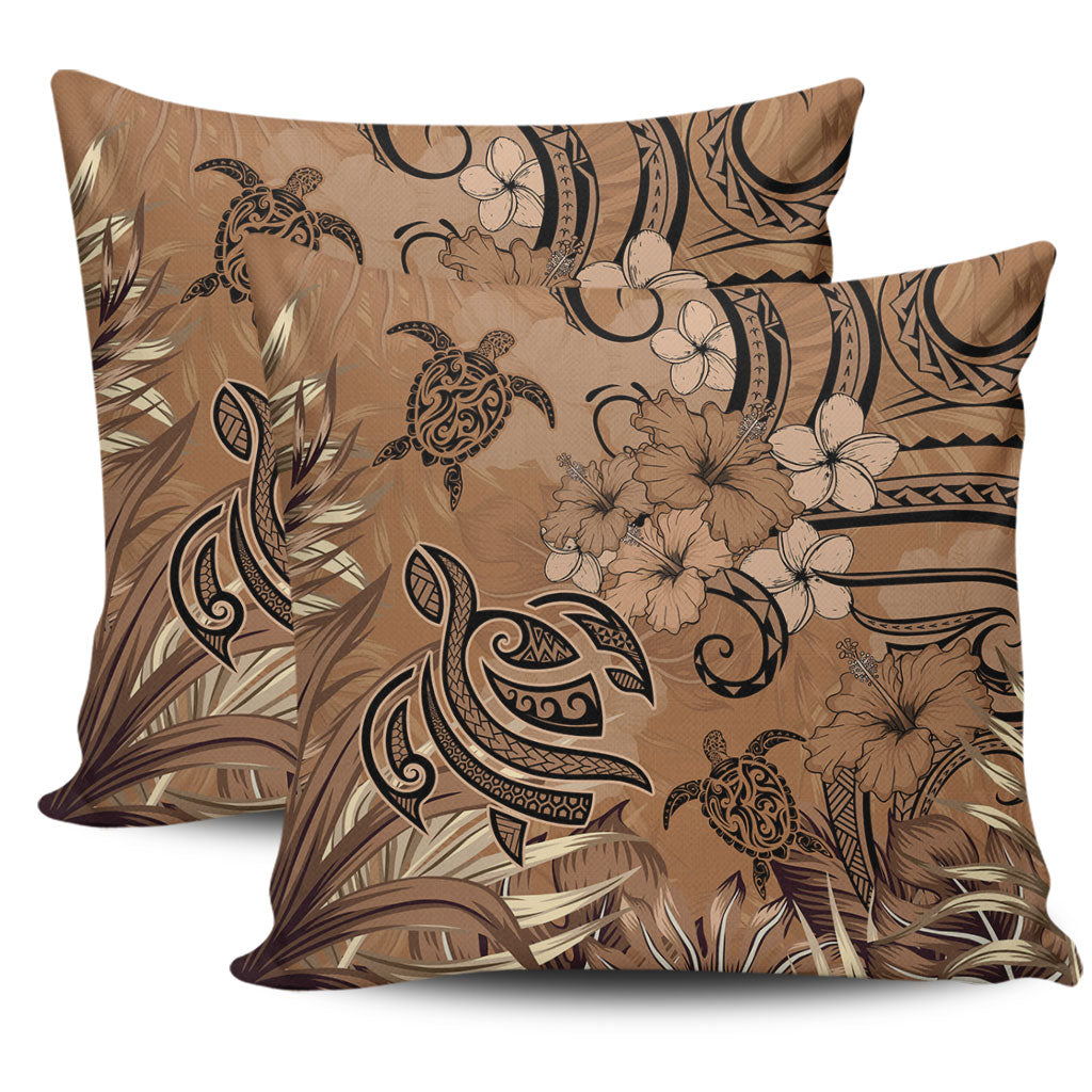 Hawaii Pillow Cases Polynesian Turtle Tattoo Tropical Elements