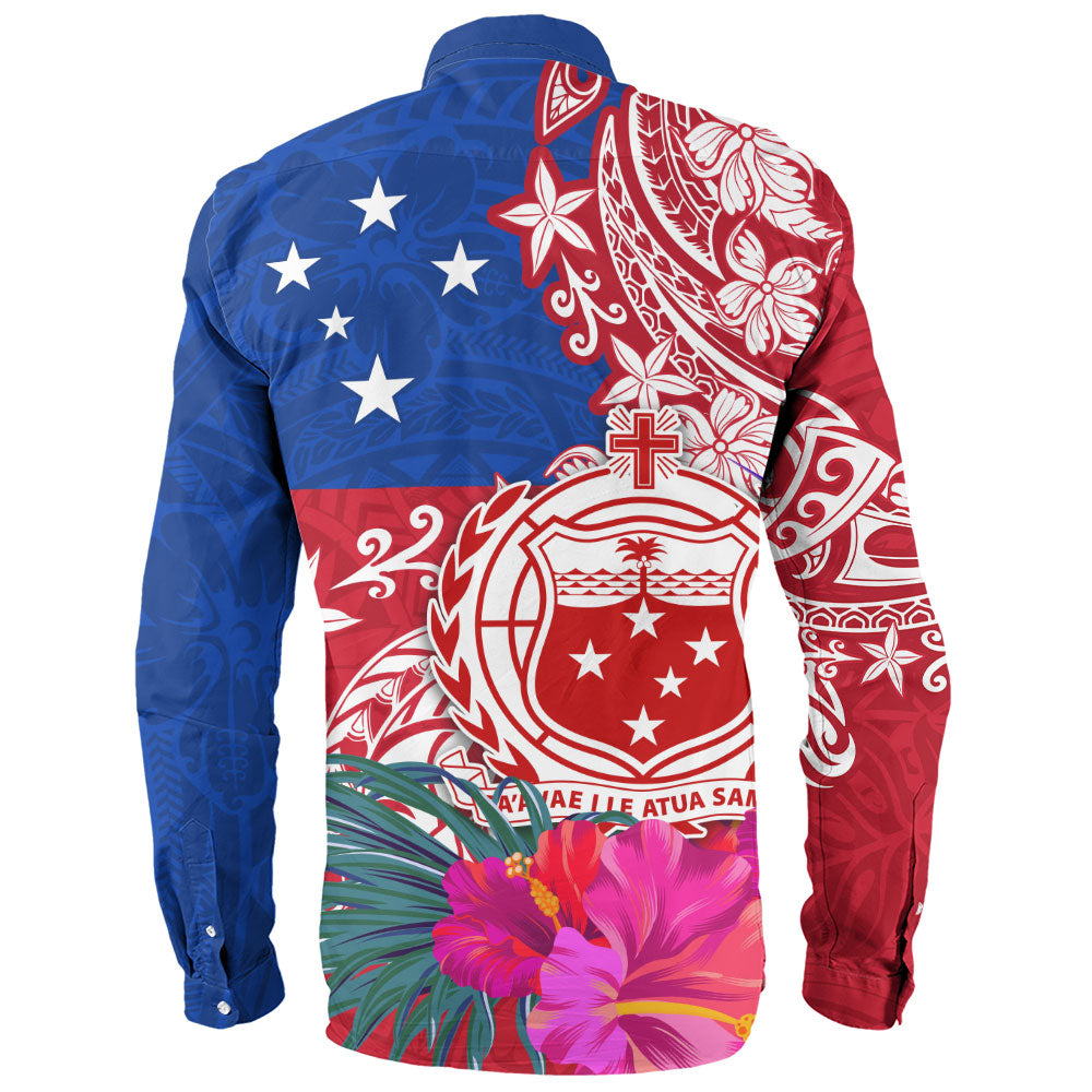 Samoa Long Sleeve Shirt Flag Tribal Tropical Style
