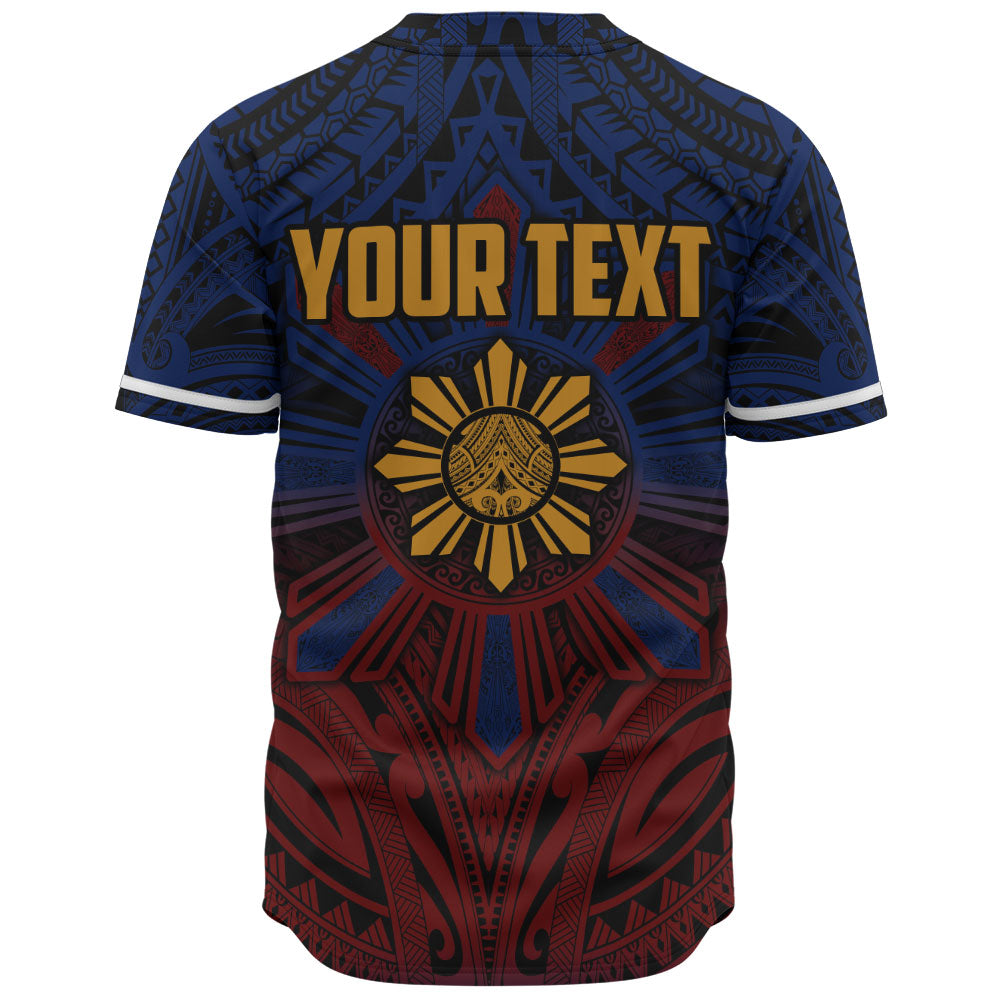 Philippines Filipinos Baseball Shirt Golden Sun Islands Tribal Style