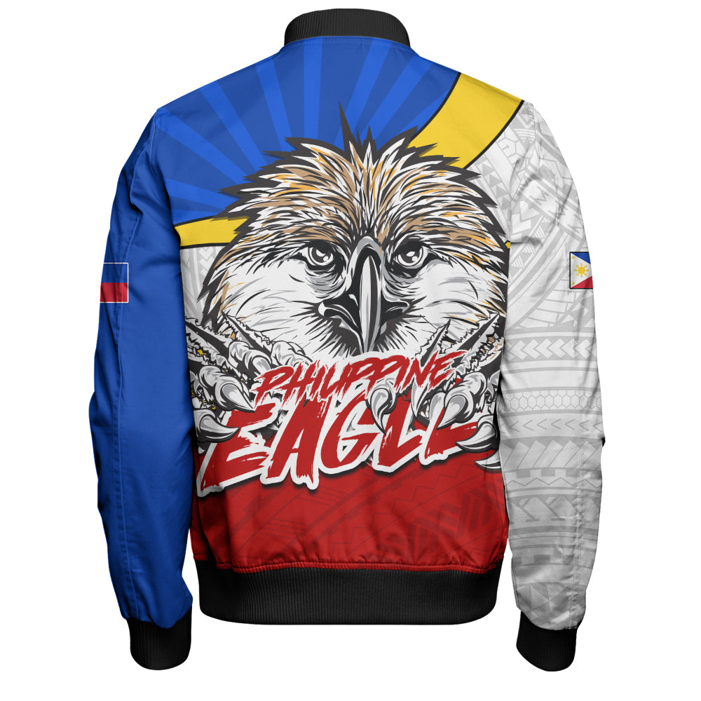 Philippines Filipinos Bomber Jacket Tribal Tattoo Flag Eagle Animal