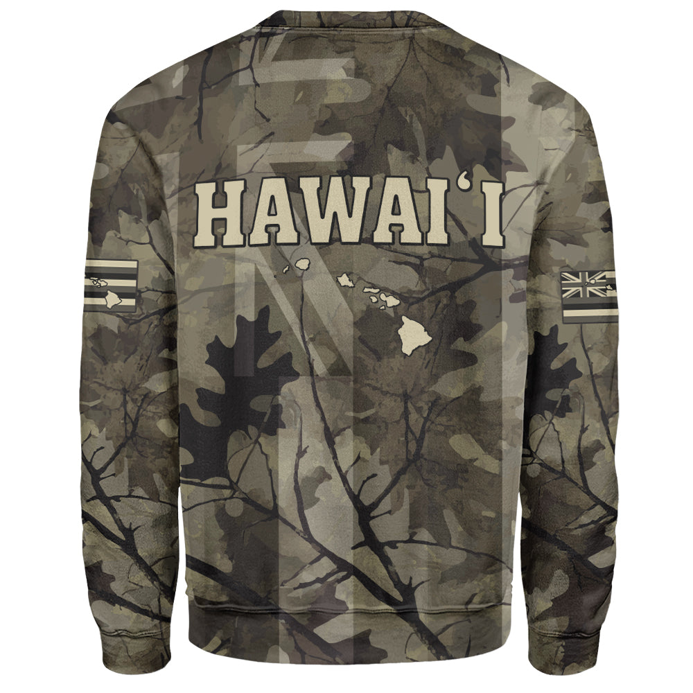 Hawaii Sweatshirt Tribal Kakau Camouflage Green