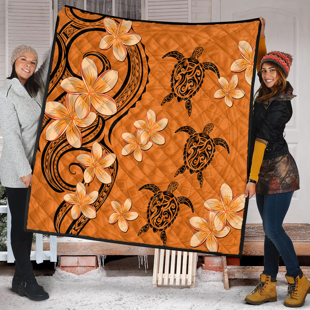 Hawaii Premium Quilt Tribal Tattoo Polynesia Plumeria Flower