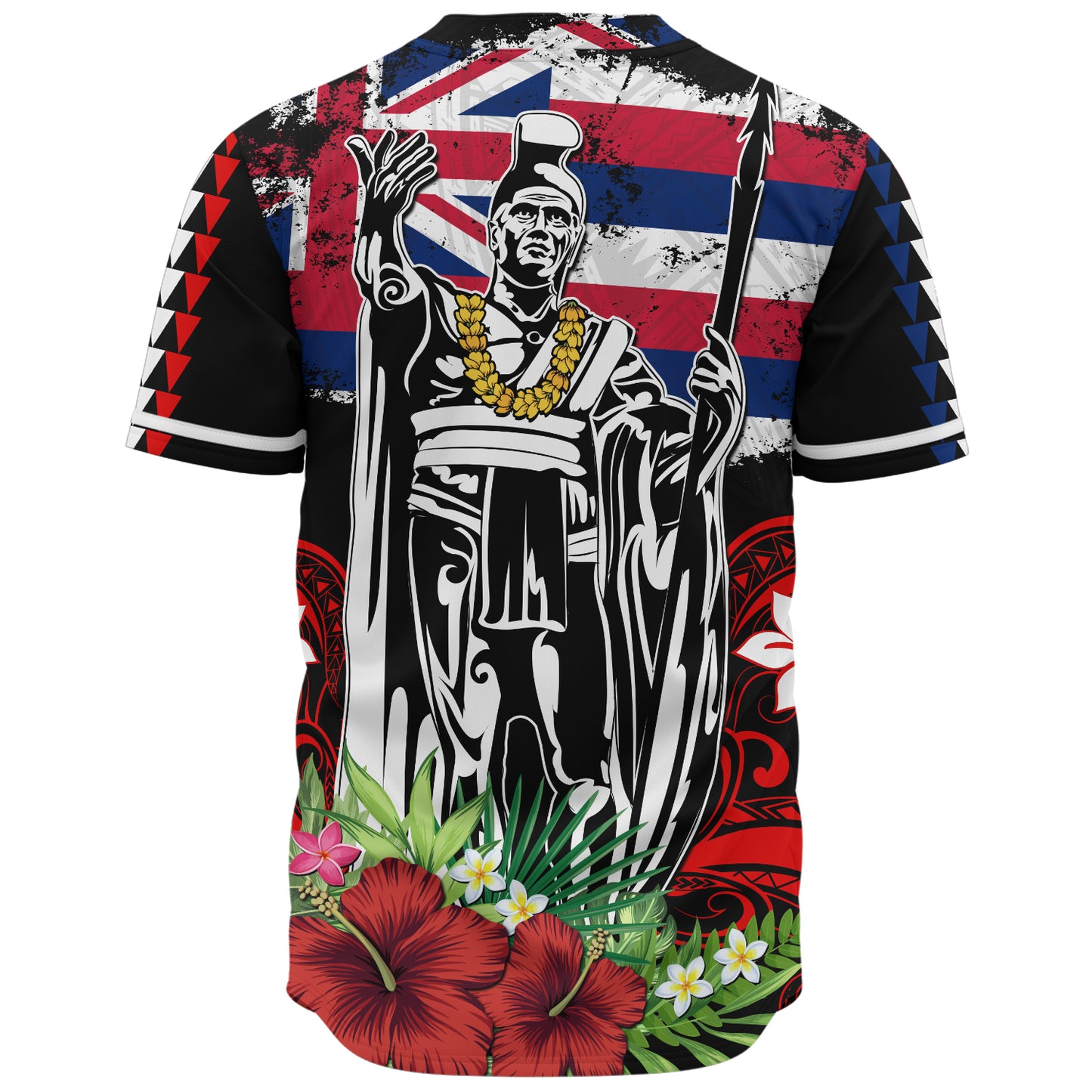 Hawaii Baseball Shirt King Kamehameha I Tribal Flag Tropical Style