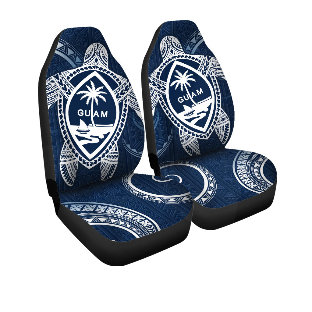 Guam Car Seat Covers Turtle Polynesian Pattern Blue Ver