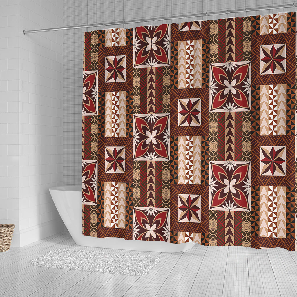 Samoa Shower Curtain Siapo Pattern Print