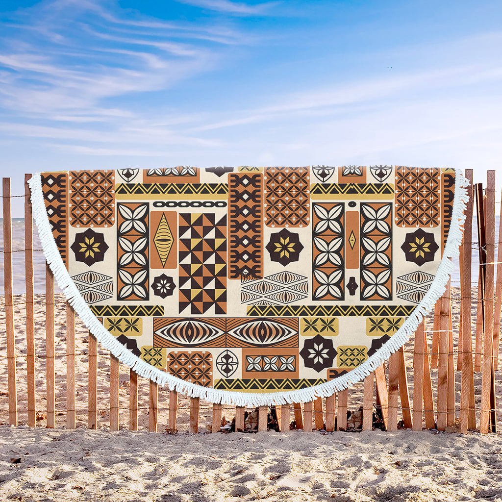 Tonga Beach Blanket Ngatu Tapa Pattern