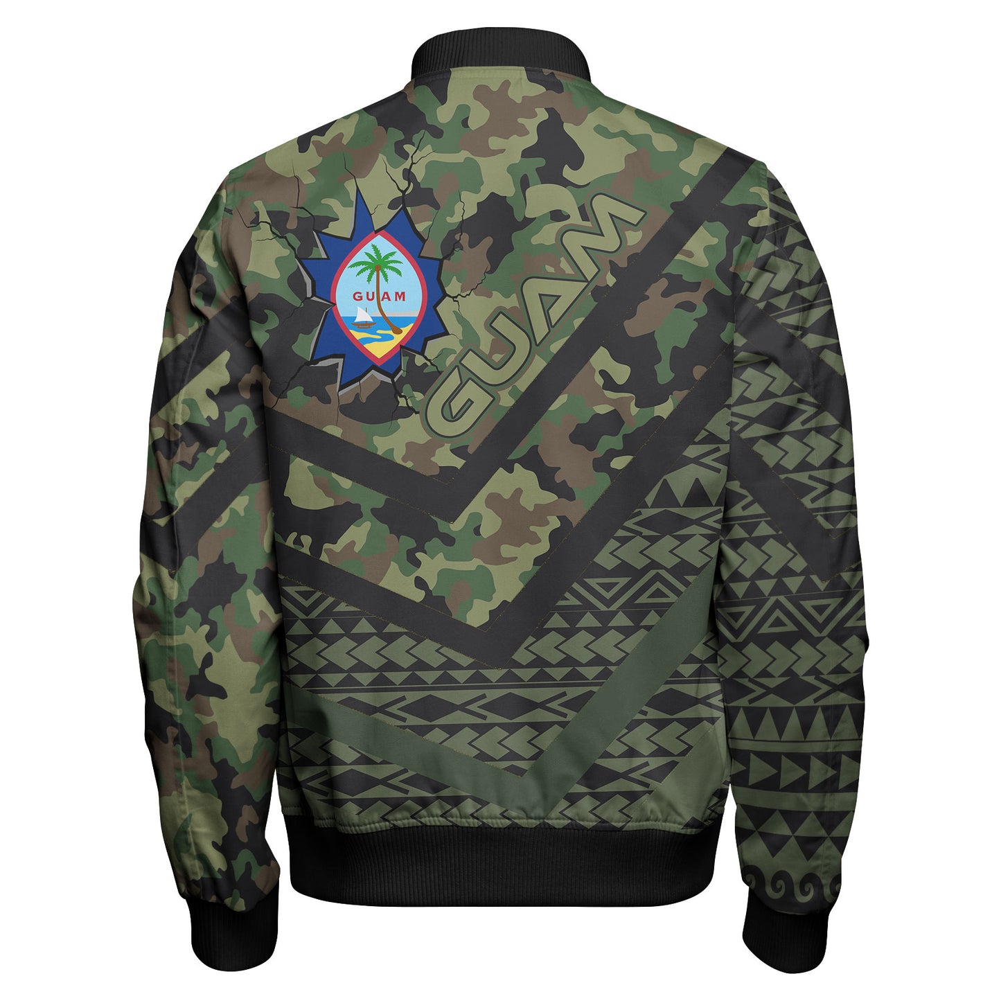 Guam Bomber Jacket - Custom Guam Camo Deluxe Polynesian Tattoo Bomber Jacket