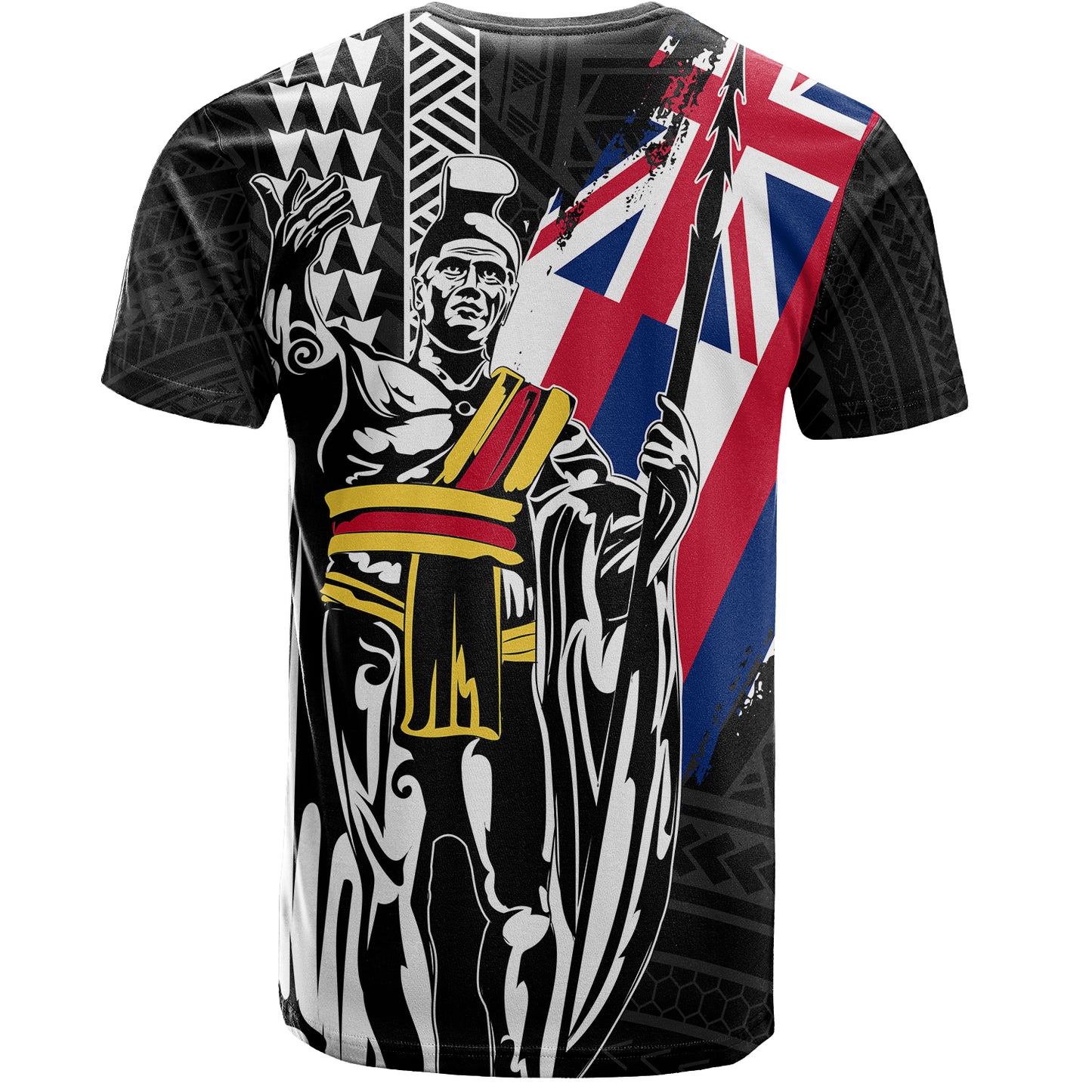 Hawaii T-Shirt King Kamehameha I Kakau Flag Grunge