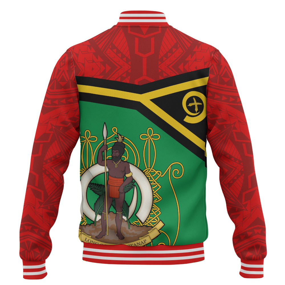 Vanuatu Baseball Jacket Melanesia Flag And Coat Of Arms