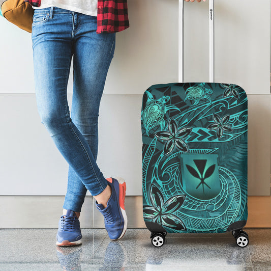 Hawaii Luggage Cover Kanaka Maoli Tropical Leaves Polynesian Pattern
