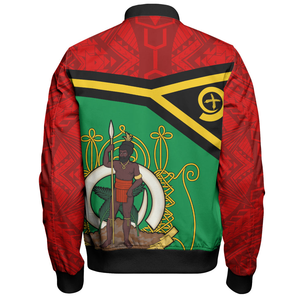 Vanuatu Bomber Jacket Melanesia Flag And Coat Of Arms