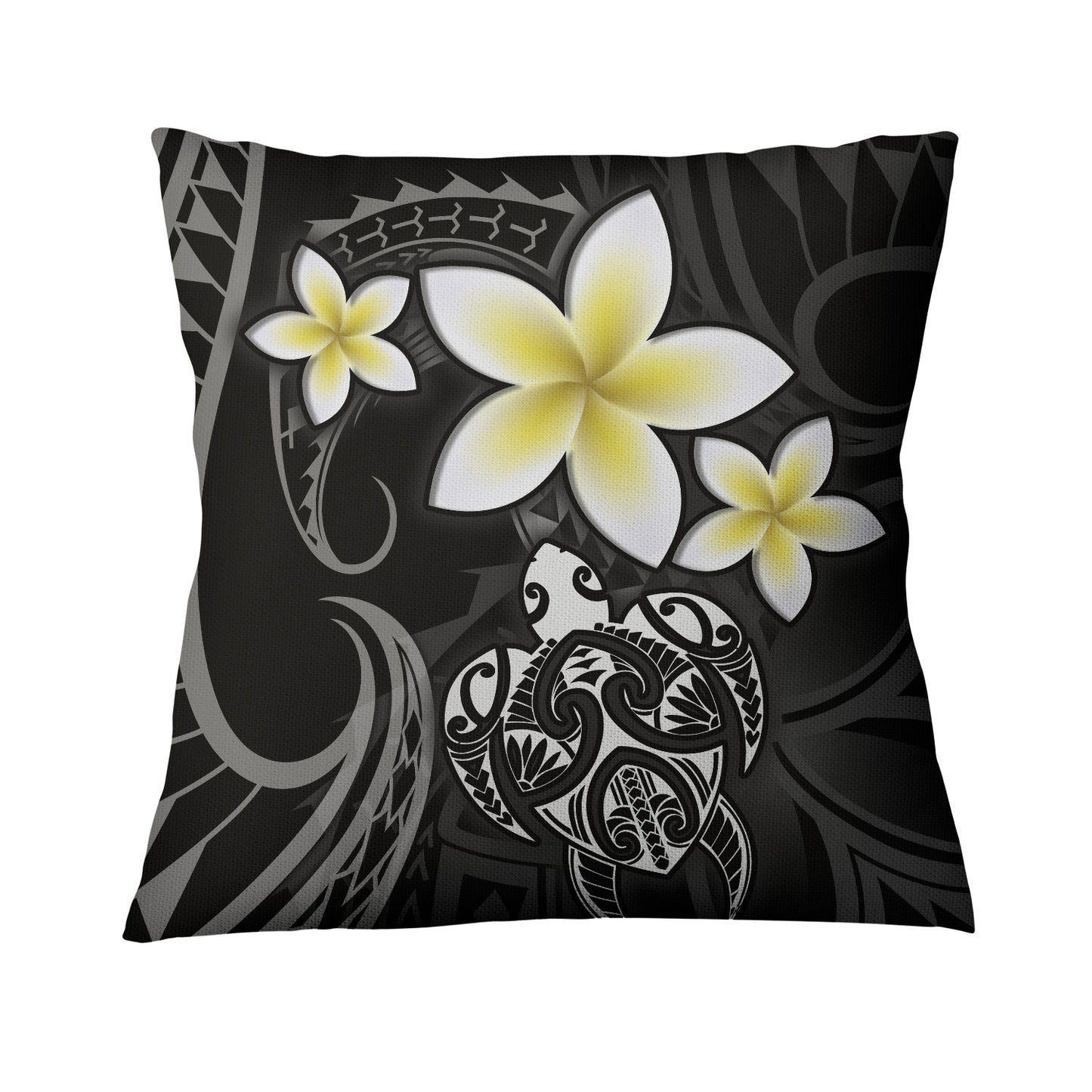 Hawaii Pillow Cover Hawaiian Turtle Honu Plumeria Tribal Tattoo