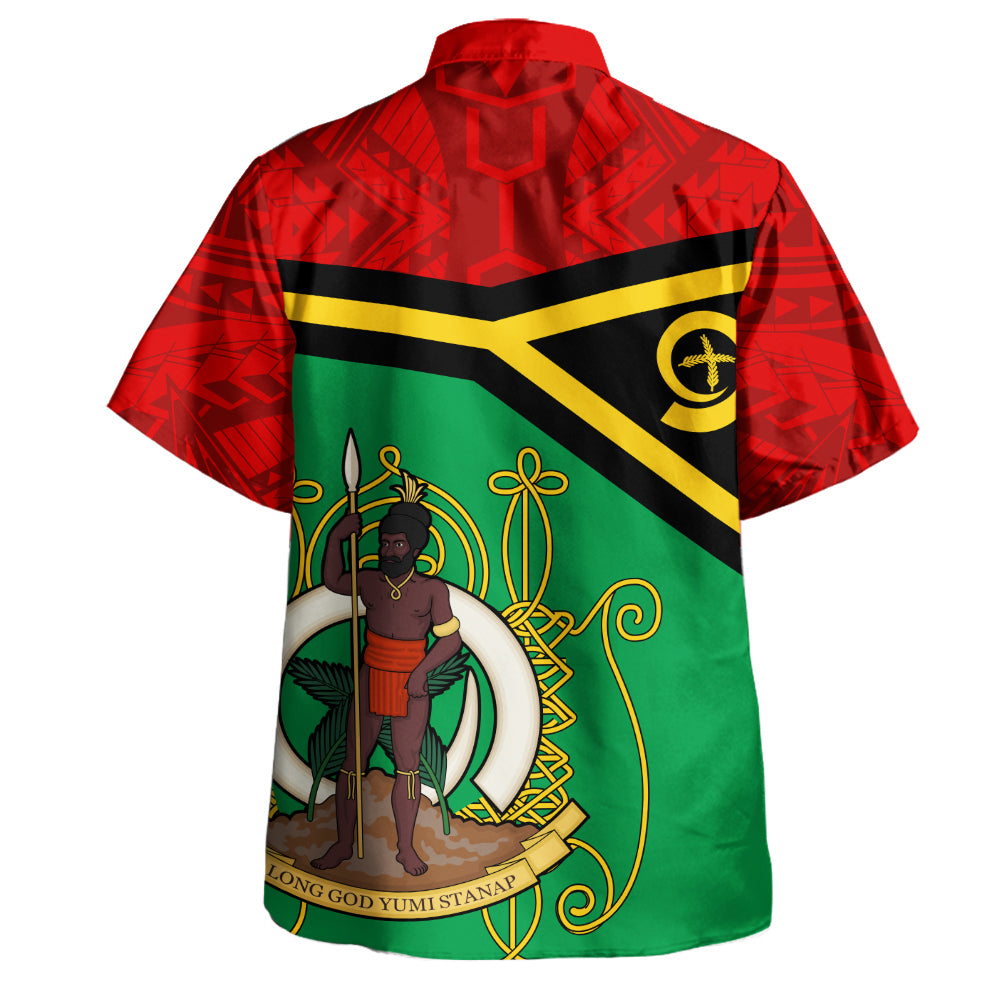 Vanuatu Hawaiian Shirt Melanesia Flag And Coat Of Arms