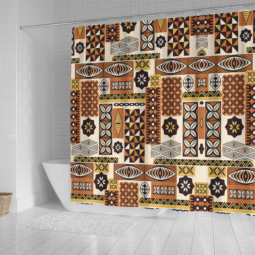 Tonga Shower Curtain Ngatu Tapa Pattern
