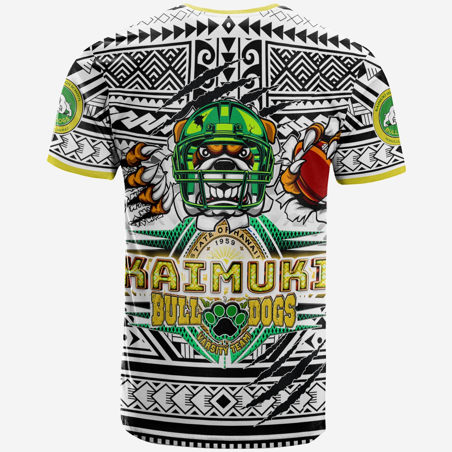 Hawaii Kaimuki High School Custom Polynesian T-shirt - Kaimuki High School (Honolulu, HI) Varsity Football Tribal Patterns