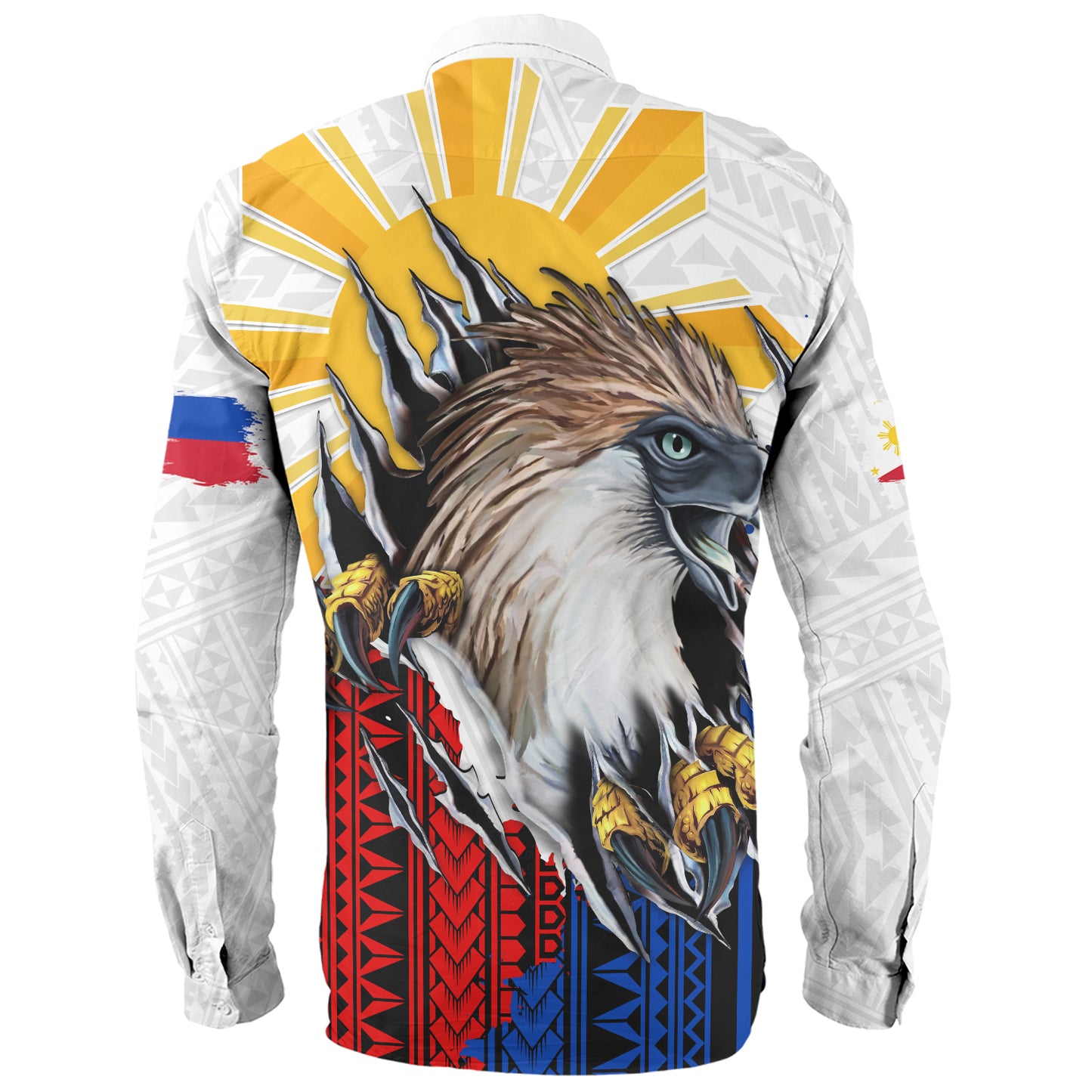 Philippines Filipinos Long Sleeve Shirt Eagle Claws Scratching Grunge Style