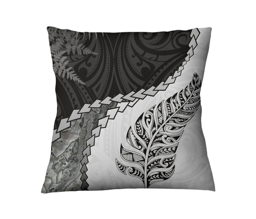 New Zealand Pillow Cover Silver Fern Maori Pattern