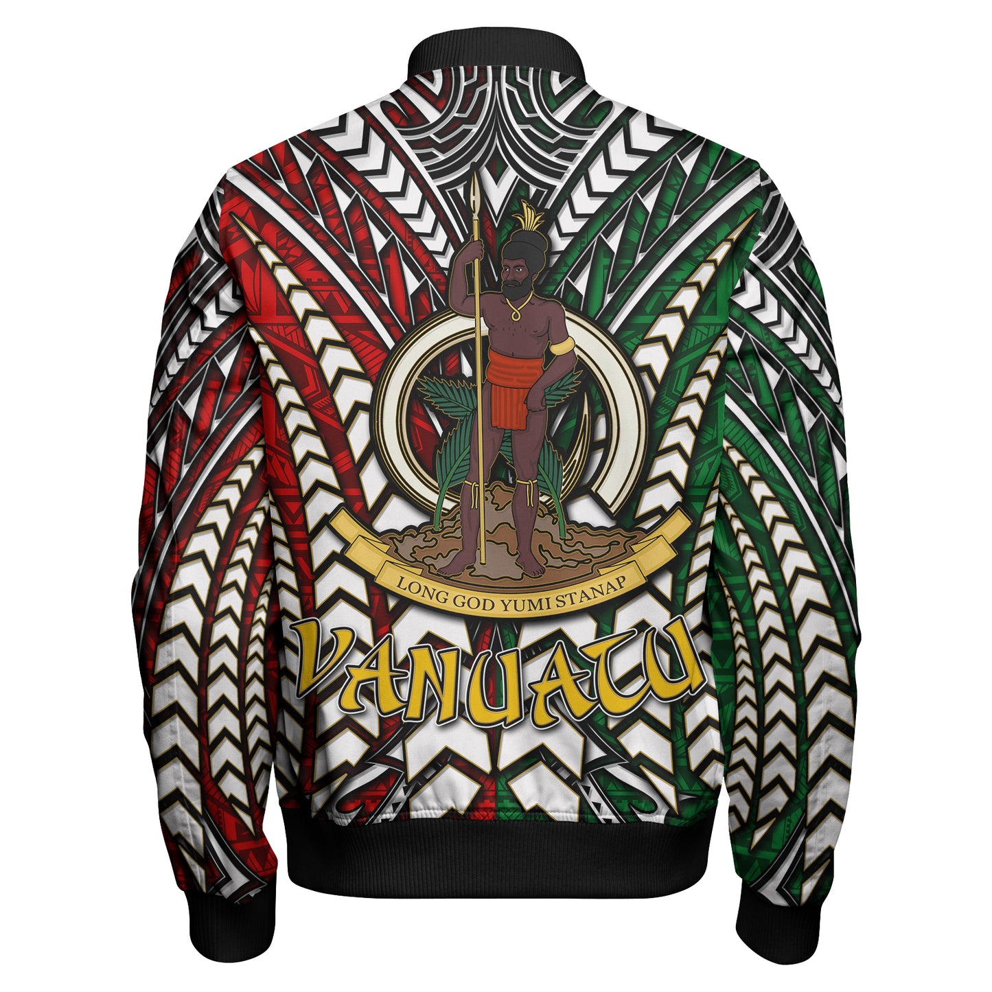 Vanuatu Bomber Jacket - Vanuatu Independence Anniversary With Arm Polynesian Patterns
