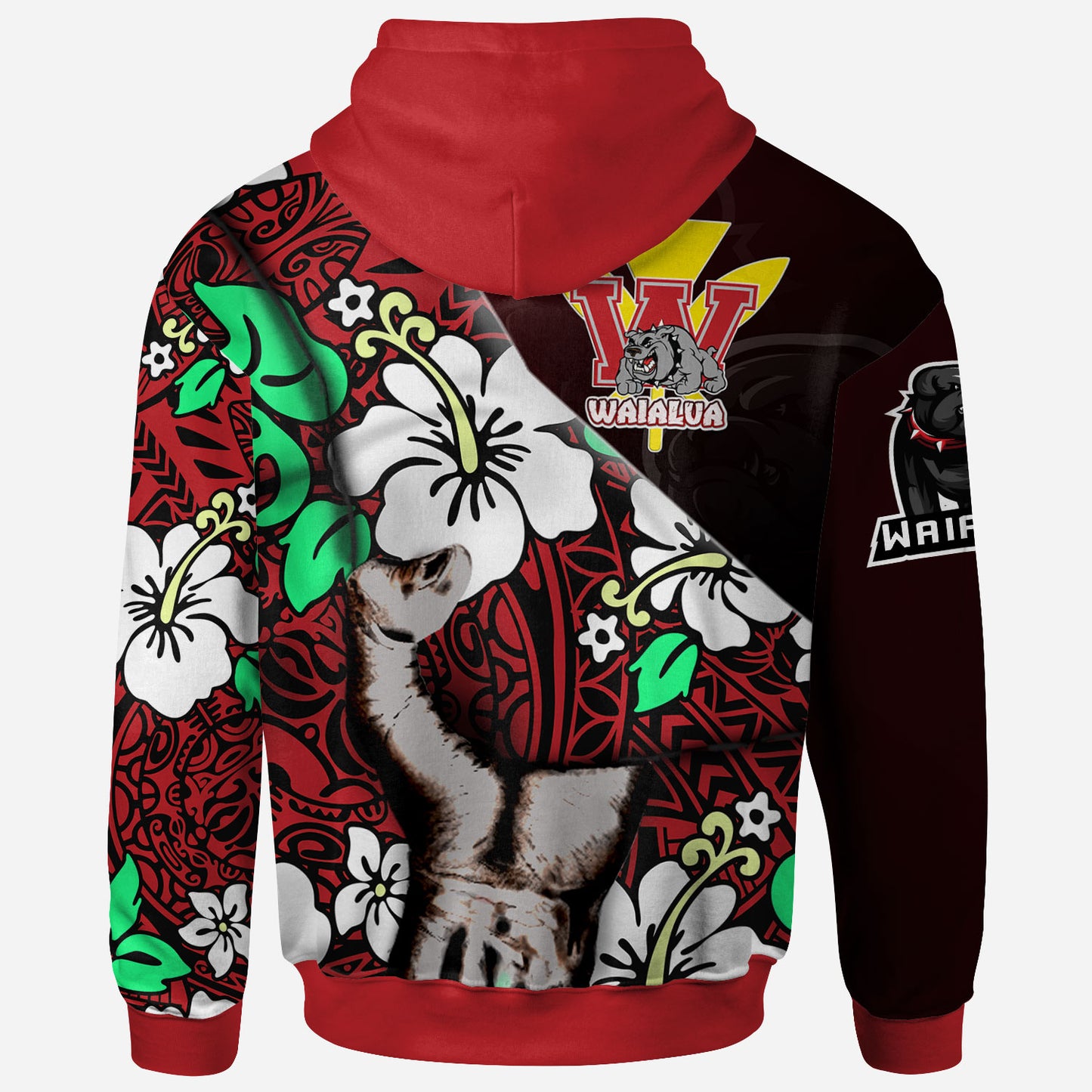 Hawaii Waialua School Polynesian Custom Patronage Hoodie - The Waialua High & Intermediate School Bloods In My Veins